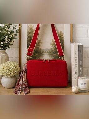 Burberry Red Cosmetic/Beauty Bag GWP item NWOT